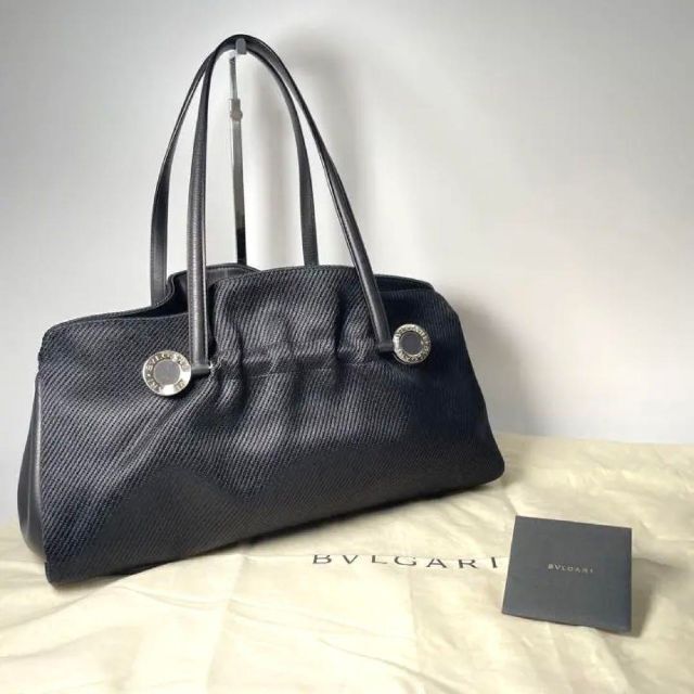 美品 ブルガリ BVLGARI トートバッグ ハンドバッグ サークルロゴ 三口