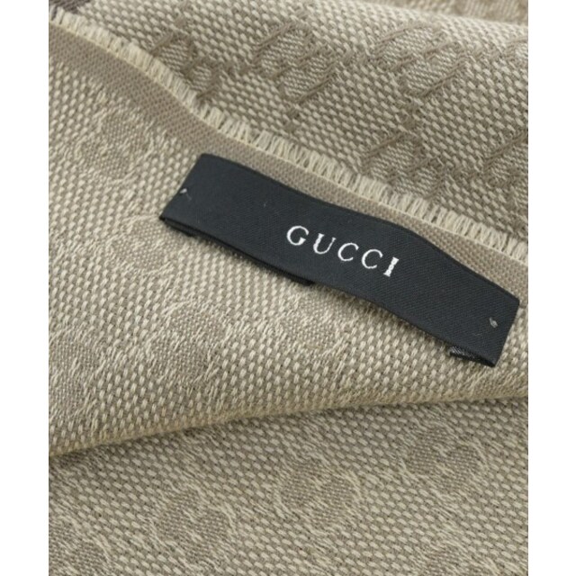 Gucci(グッチ)のGUCCI グッチ マフラー - ベージュ系x茶(総柄) 【古着】【中古】 メンズのファッション小物(マフラー)の商品写真