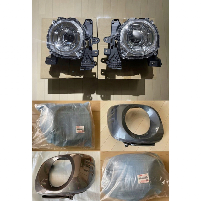 スペーシアギアMK53S ヘッドライト本体L/Rセット+ガーニッシュL/Rセット-