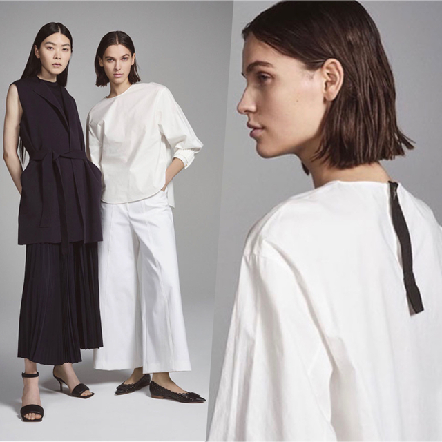 theory luxe 23SS 完売 デザインプルオーバーブラウス 新品-
