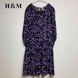 エイチアンドエイチ(H&H)のH＆M ワンピース チュニック 花柄 パープル(チュニック)