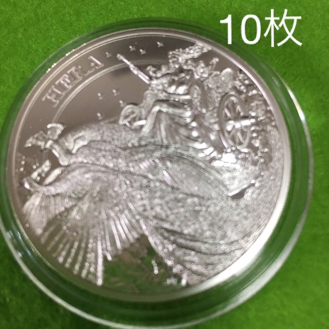 代引き人気 2022年ヘラと孔雀1オンス 銀貨10枚 カプセル入り 貨幣