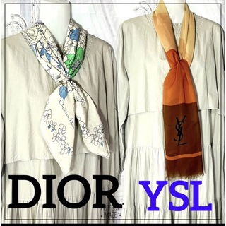 ディオール(Dior)のサンローラン　YSL ストール　ディオール　DIOR スカーフ　2枚セット(バンダナ/スカーフ)