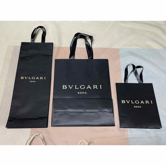 BVLGARI(ブルガリ)の【BVLGARI】ブルガリ 黒ショップバッグ&箱６点セット レディースのバッグ(ショップ袋)の商品写真