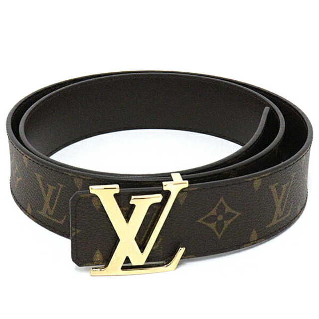 LOUIS VUITTON ルイヴィトン サンチュール・LVイニシャル 40MM リバーシブル ベルト モノグラム M0323 ブラウン ゴールド金具 Aランク約117cm幅