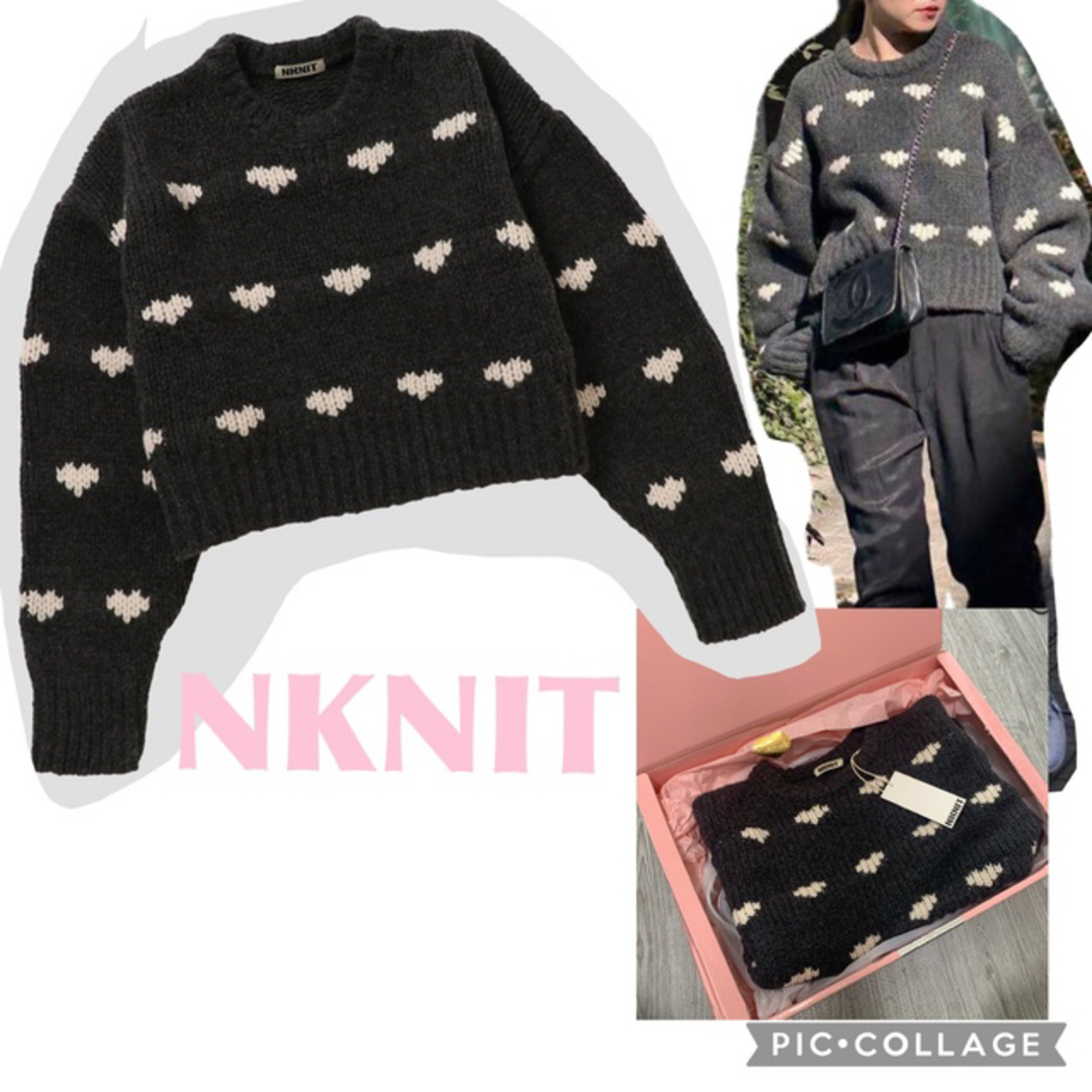 nknit新品【NKNIT】完売ハート柄厚手ニット