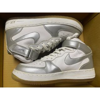 ナイキ(NIKE)の2001 NIKE AIR FORCE 1 MID B 白×銀 US9 新品(スニーカー)