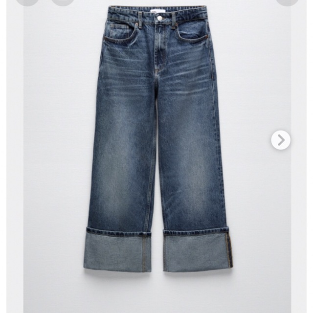 ZARA mid rise loose folded denim 新品タグ付き