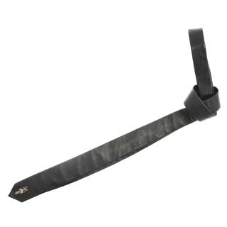 CHROME HEARTS クロムハーツ TIE NEK SKNNY LTHR/レザーネクタイ ダガーモチーフネクタイ シルバー/ブラック