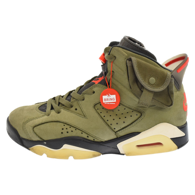 NIKE ナイキ ×TRAVIS SCOTT AIR JORDAN 6 RETRO SP トラヴィス スコット エアジョーダン6レトロエスピー ハイカットスニーカーシューズ カーキ CN1084-200 US9