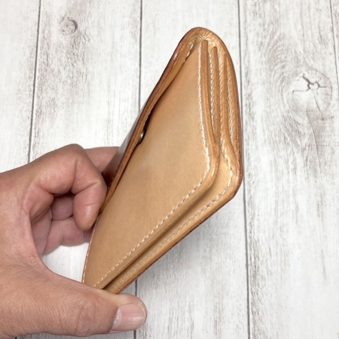 本革総手縫い 二つ折り財布 / レザー ギャルソンウォレット