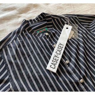 CASEY CASEY - 21aw CASEY CASEY FABIANO SHIRT 黒ストライプ Sの通販