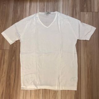 ジョンスメドレー(JOHN SMEDLEY)のJOHN SMEDLEY ジョンスメドレー コットンニット　半袖  M　白(Tシャツ/カットソー(半袖/袖なし))