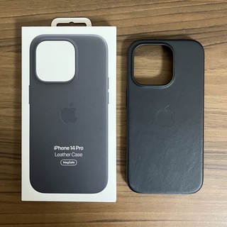 アップル(Apple)のApple純正  iPhone14Pro レザーケース　ミッドナイト(iPhoneケース)