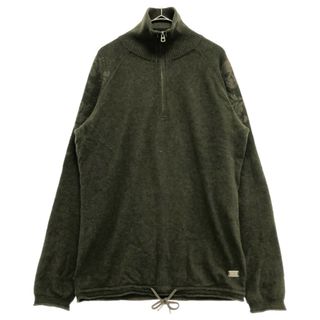 ディーゼル(DIESEL)のDIESEL ディーゼル ウール×コットン スカルプリントハーフジップニットセーター カーキ(ニット/セーター)