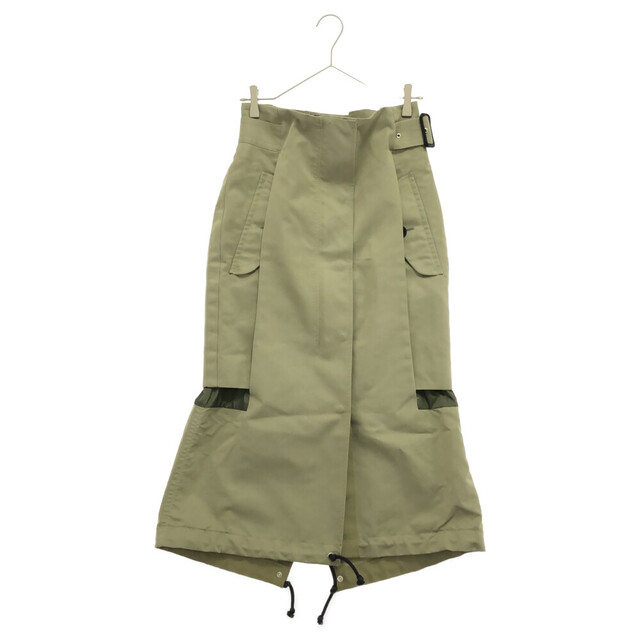 Sacai サカイ 22AW Cotton Gabardine Mix Skirt コットン ギャバジン ミックス スカート レディース 22-06189 カーキ