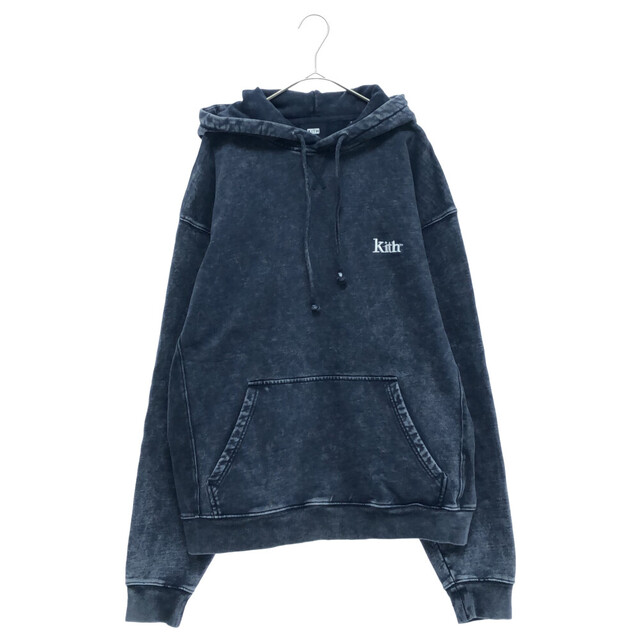 KITH キス 20AW ウォッシュド加工デザイン スウェット パーカー ネイビー 20-070-060-0090