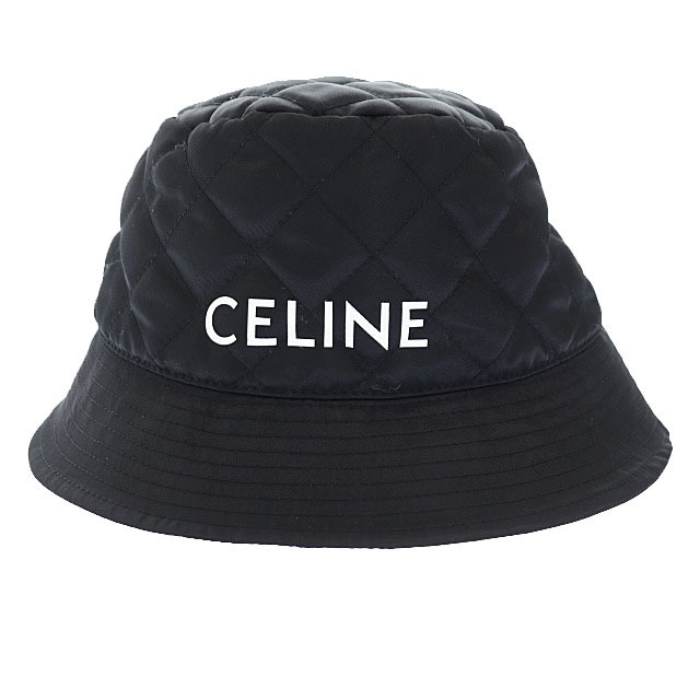 celine(セリーヌ)のセリーヌ 21AW ロゴ キルティング ナイロン ツイル バケット ハット L黒 メンズの帽子(その他)の商品写真