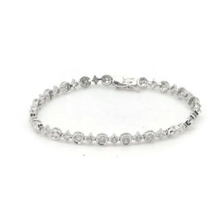 DE BEERS - デビアス LINE ダイヤモンド ブレスレット 2.60ct K18WG(18 DE BEERS - デビアス LINE ダイヤモンド ブレスレット 2.60ct K18WG(18