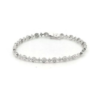 デビアス デビアス LINE ダイヤブレスレット  D:1.30ct(腕周:約18.5cm 幅:約0.1～0.3cm) K18WG 仕上げ済 美品