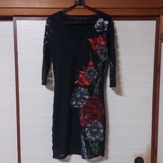 デシグアル(DESIGUAL)の花柄　レース　ワンピース　デシグアル(ひざ丈ワンピース)