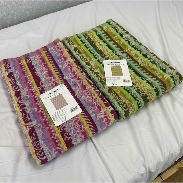 ２枚セット‼️ポルトガル 綿100％タオルケット 約140×180cm シングル キッズ/ベビー/マタニティの寝具/家具(タオルケット)の商品写真