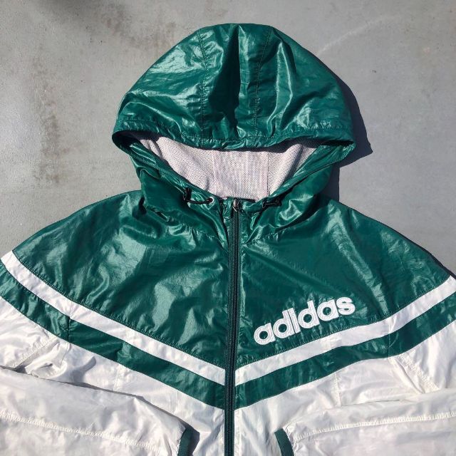 【オーバーサイズ、90s】adidasナイロンジャケットジップパーカーXL