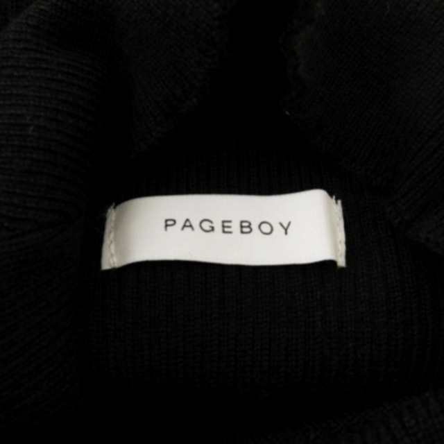 PAGEBOY(ページボーイ)のページボーイ ニット ワンピース ロング 長袖 コールドショルダー 黒 F レディースのワンピース(ロングワンピース/マキシワンピース)の商品写真