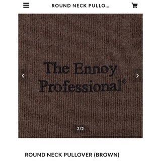 新品 ENNOY ROUND NECK PULLOVER BROWN M