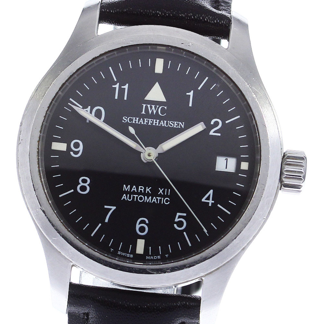 IWC IWC SCHAFFHAUSEN IW324102 パイロットウォッチ マークXII デイト 自動巻き メンズ _742708【ev15】IW324102シリアル