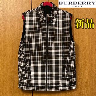 バーバリー(BURBERRY)の【新品】 バーバリーゴルフ ベスト M リバーシブル チェック フリース(ベスト/ジレ)