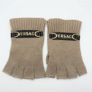 ヴェルサーチ(VERSACE)の[USED/中古]VERSACE ヴェルサーチ 手袋 【美品】Versaceロゴ 指ぬきグローブ フィンガーレス手袋/手袋/指ぬき手袋/指なし手袋/Versace GLOVES ベージュ カシミヤ 中古 ai-tdc-03007(手袋)