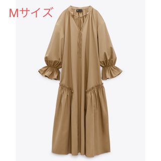 ザラ(ZARA)の【新品タグ付き】ZARA トレンチ風ミディ丈ワンピース Mサイズ(ロングワンピース/マキシワンピース)