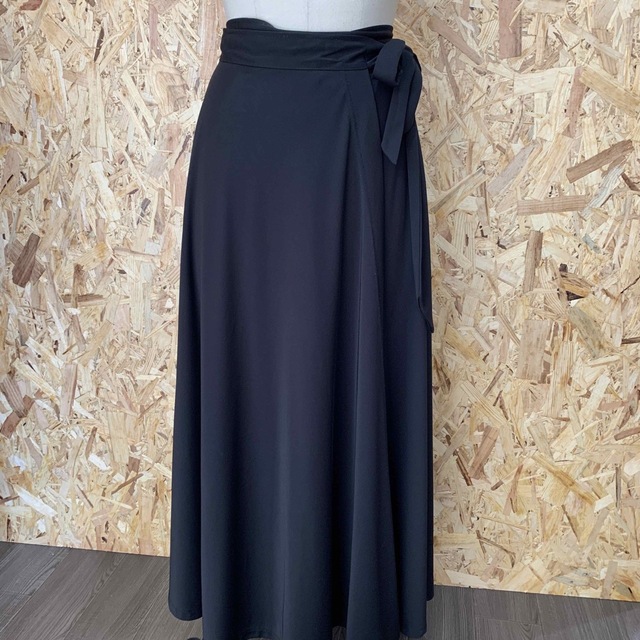 T&Y ダンス　衣装　発表会 ロング巻きスカート　 ブラック　黒 レディースのスカート(ロングスカート)の商品写真