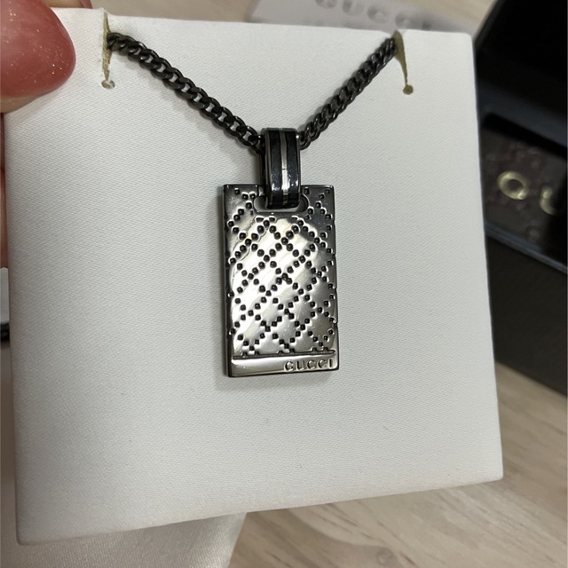 Gucci(グッチ)のグッチ ネックレス ペンダント ディアマンテ ブラック SV925 メンズのアクセサリー(ネックレス)の商品写真