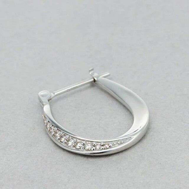 ミルフローラ プラチナ ダイヤモンド フープ ピアス（0.50ct