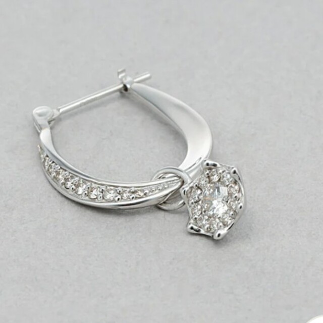 ミルフローラ プラチナ ダイヤモンド フープ ピアス(0.50ct