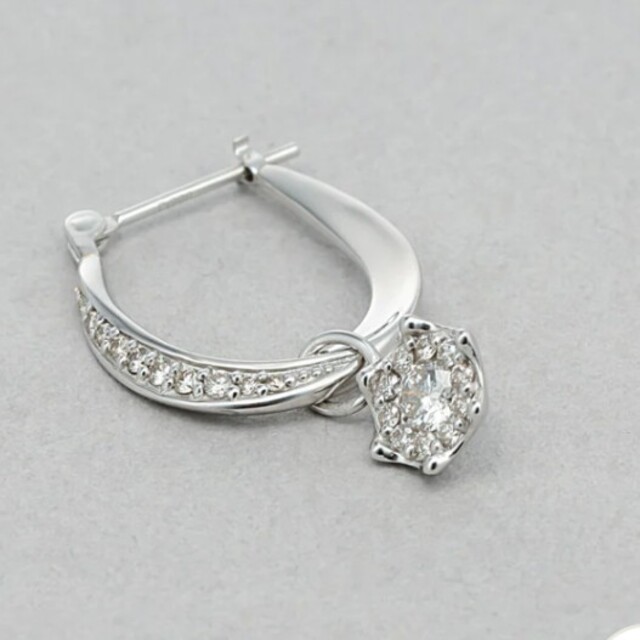 ミルフローラ プラチナ ダイヤモンド フープ ピアス（0.50ct