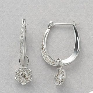 ミルフローラ プラチナ ダイヤモンド フープ ピアス（0.50ct）(ピアス)