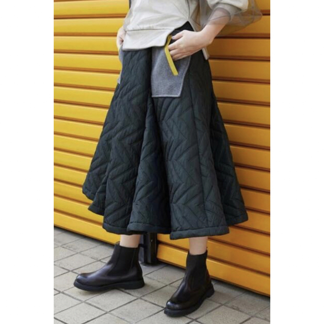 ENFOLD キルティングスカート カーキ 38サイズ - ロングスカート
