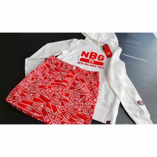 ニューバランス(New Balance)の【新品タグ付き】ニューバランスゴルフ　スニーカー柄パーカー　ホワイト(ウエア)