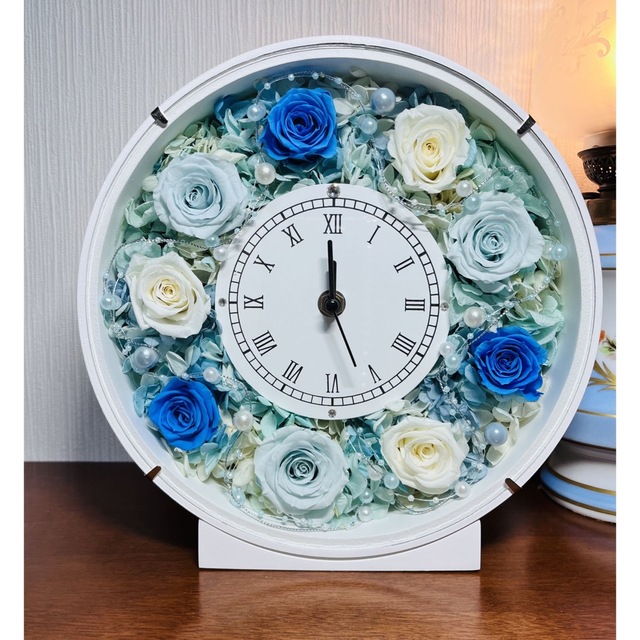 マーブルママ1248様専用　プリザーブドフラワー　花時計のサムネイル