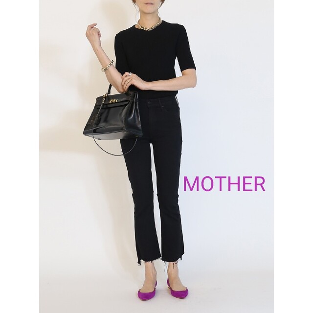 【MOTHER/マザー】BLACK INSIDER CROP　ドゥーズィエム