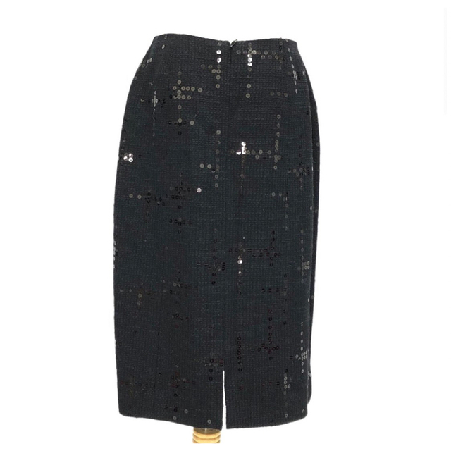 CHANEL(シャネル)のCHANELタイトスカート スパンコール ブラック02A 38  ココマーク レディースのスカート(ロングスカート)の商品写真