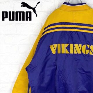 プーマ(PUMA)のプーマ NFLバイキングス 中綿ブルゾン ナイロンジャケット 刺繍チームロゴ(ブルゾン)