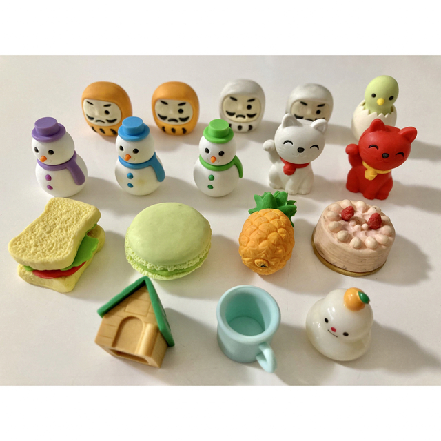 正月　雪だるま　食べ物　フィギュア エンタメ/ホビーのおもちゃ/ぬいぐるみ(キャラクターグッズ)の商品写真