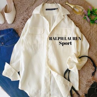 ラルフローレン(Ralph Lauren)のちえ様ご専用☆【ラルフローレンスポーツ】アイボリーミリタリーシャツリネン100%(シャツ/ブラウス(長袖/七分))