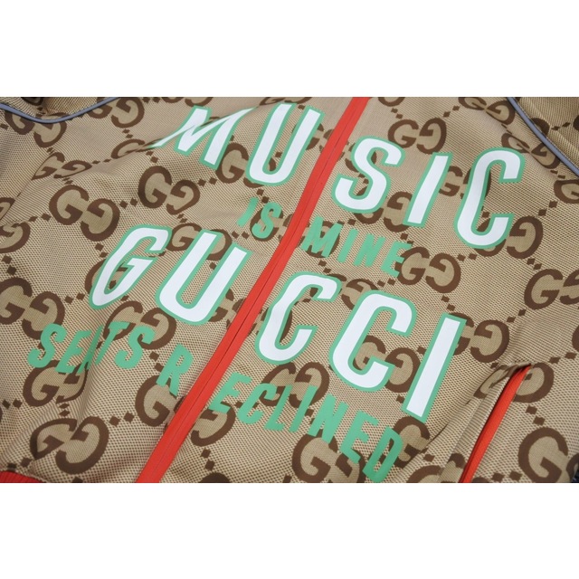 極美品 GUCCI グッチ 100周年ネオプレンジャケット ジップアップパーカー ベージュ GG柄 ロゴ 676466 サイズL 中古 47482