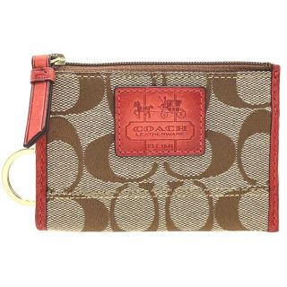 コーチ(COACH)のコーチ コインケース シグネチャー ミニスキニー キャンバス レザー 革(名刺入れ/定期入れ)