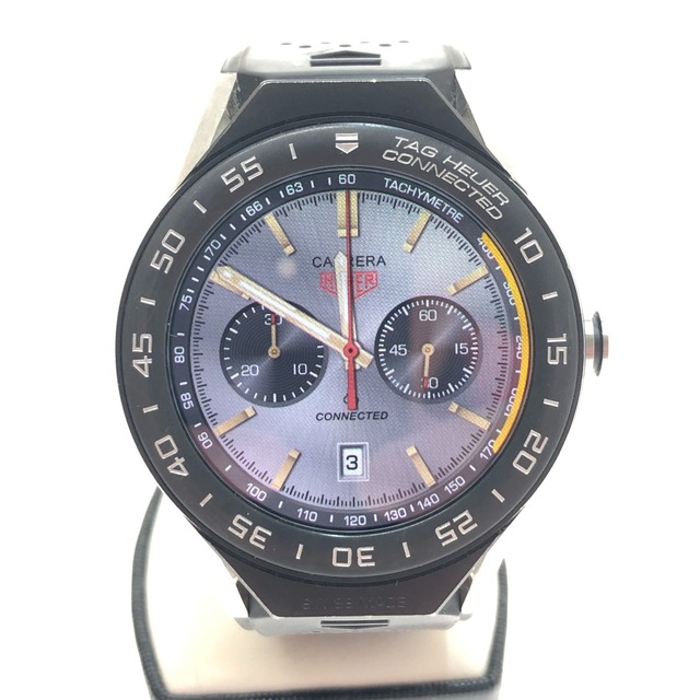 時計□□TAG HEUER タグホイヤー 腕時計 スマートウォッチ  コネクテッド モジュラー 45  ラバー ブラック SBF8A8001